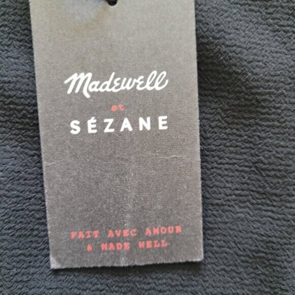 Madewell et SEZANE Colette Black Top with Gold Buttons Size XS - Picture 7 of 12